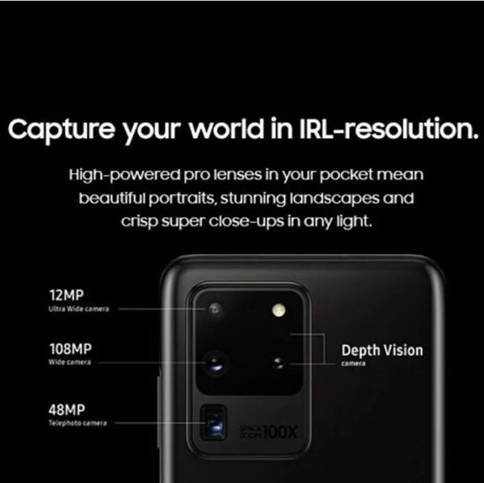 Samsung Galaxy S20 Ultra 128GB with 12GB RAM Dual SIM Cosmic Black A Grade ( Used )