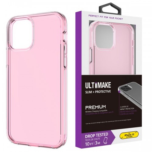 [M0650090053] iPhone XS Max Transparent ShockProof Phone Case (Ultimake) Pink